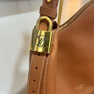 Louis Vuitton calfskin Low Key cookie MM in cognac leather